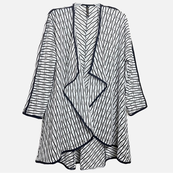 Ic by Connie K Open Front Cardigan Medium M Cascading Art To Wear - Picture 1 of 8